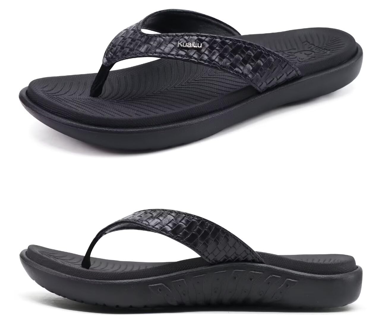 KuaiLu Womens Flip Flops Arch Support Yoga Mat Cushioned Thong Sandals