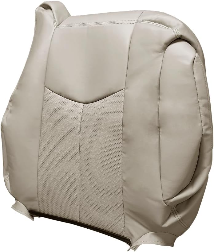 Passenger Top Lean Back Seat Cover Replacement Fits for Cadillac Escalade 2003-2006 Microfiber Leather, Shale Light Neutral Tan
