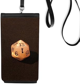White Gambling Dice Photo Phone Wallet Purse Hanging Mobile Pouch Black Pocket