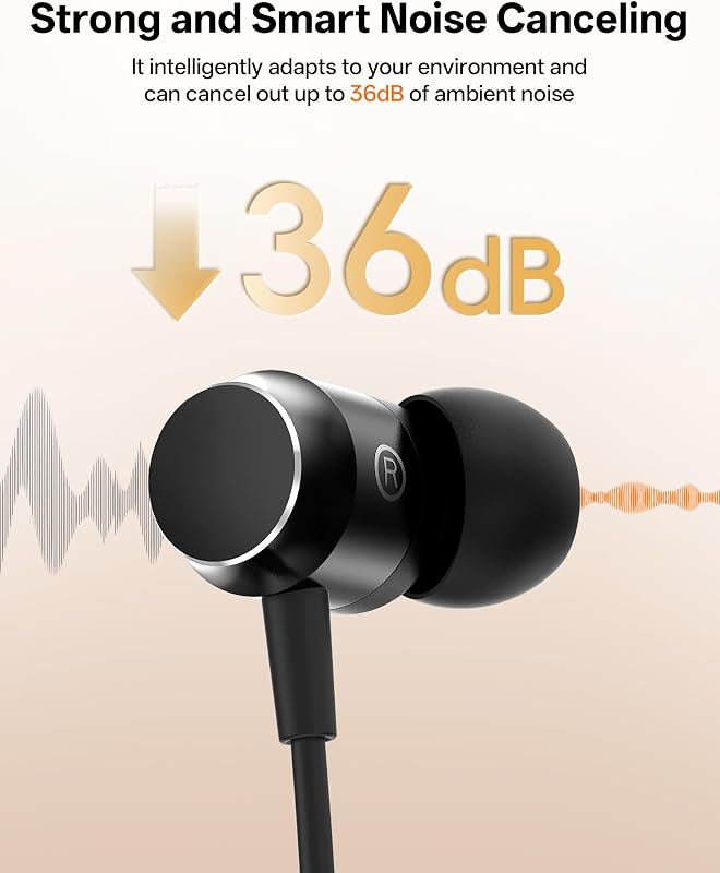 Toztnix Neckband Bluetooth Headphones, Wireless Bluetooth 6.0 Earbuds with Microphone, Comfortably Light, Deep Bass Earphones 35H Playtime, IPX5 Waterproof, Magnetic Headset for Workout (Black) image 6