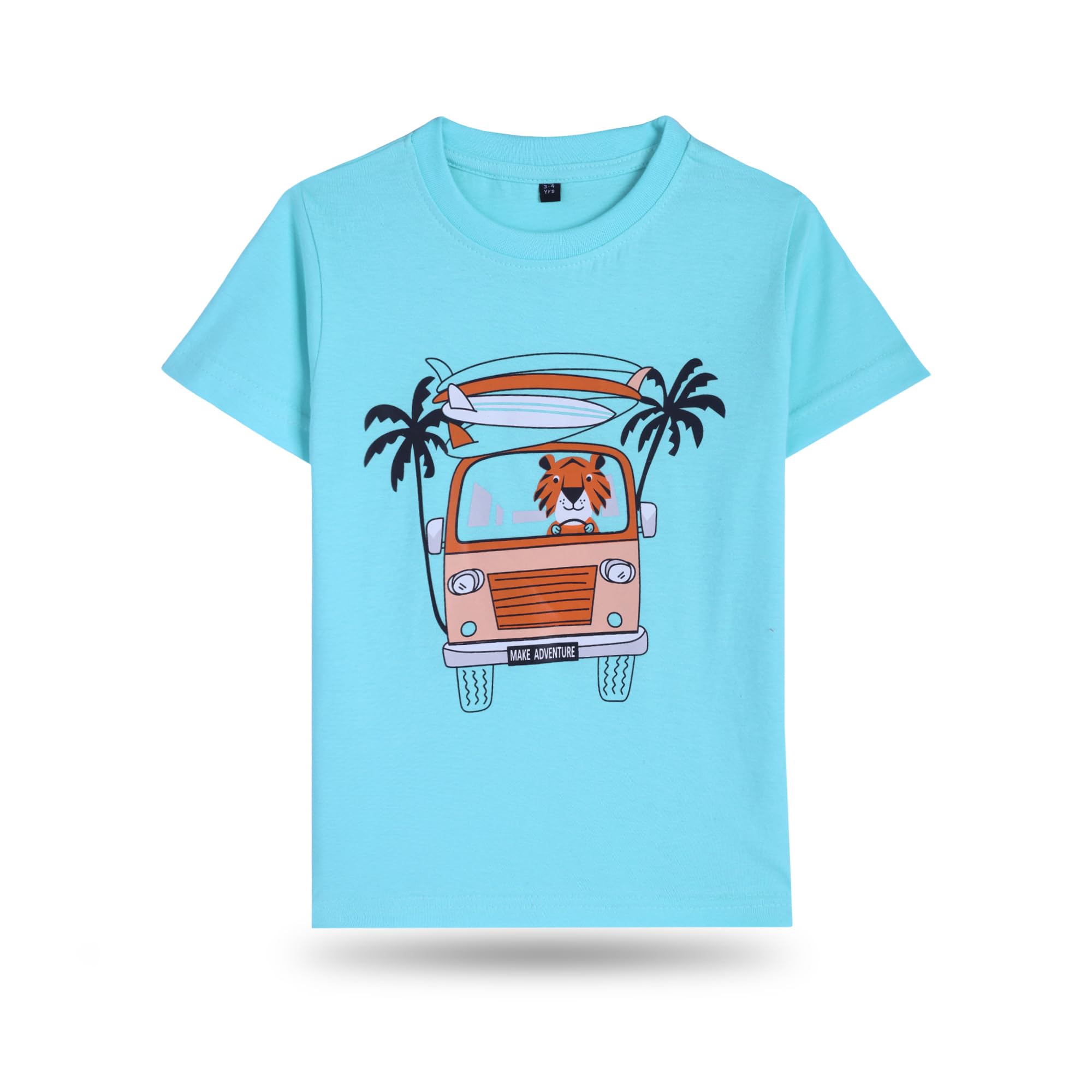T2F T-Shirt für Jungen, Baumwolle, bedruckt, normale Passform, 5 Stück