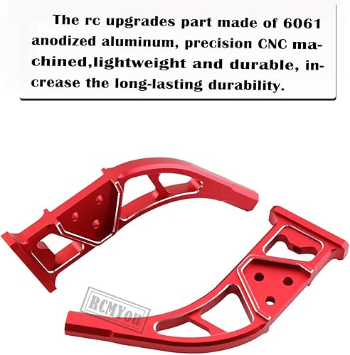 Miniatura 8 de Parte de actualización de montaje de ala trasera de aluminio para ARRMA 17 Infraction 6S BLX Limitless, 2 piezas de aleación de ala trasera, marco