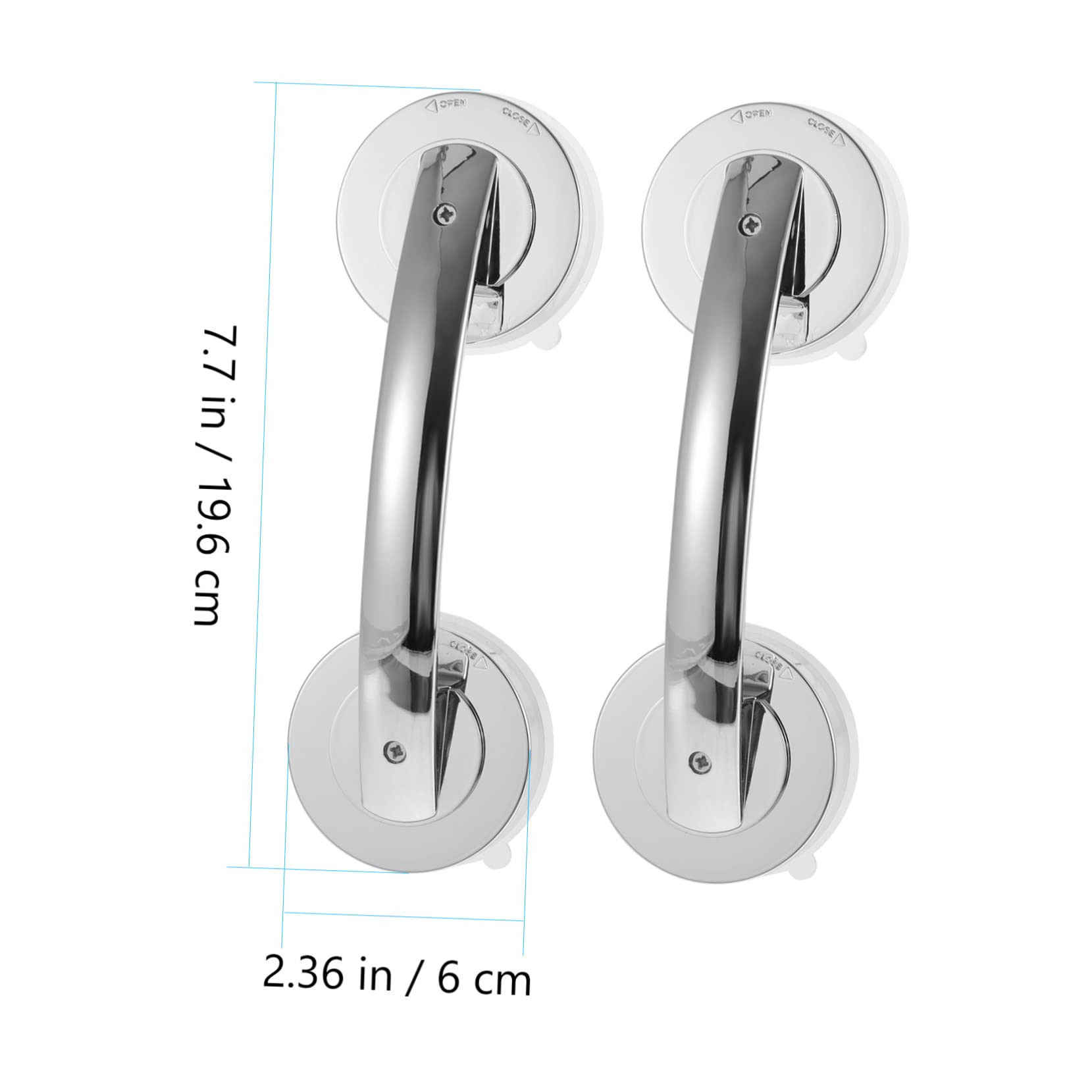 Lurrose Non-Slip Suction Cup Door Handles Easy Install for Glass Doors for Bathroom Tub Safety Grab Bars