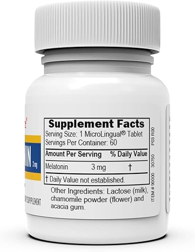 Miniatura 2 de Superior Source Melatonina 3 mg, tabletas microlingües de disolución rápida, 60 unidades, con manzanilla, apoyo natural para dormir, melatonina,