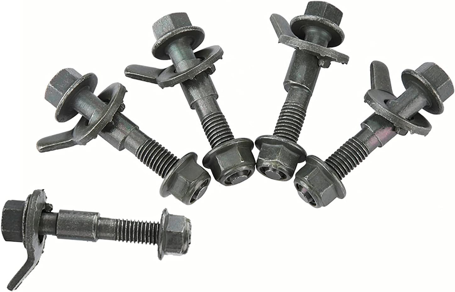 0.47"/12mm Adjustable Cam Bolts Kit, 5pcs 12mm Vehicles Steel Four Wheel Alignment Adjustable Camber Kit Cam Bolt Army Green