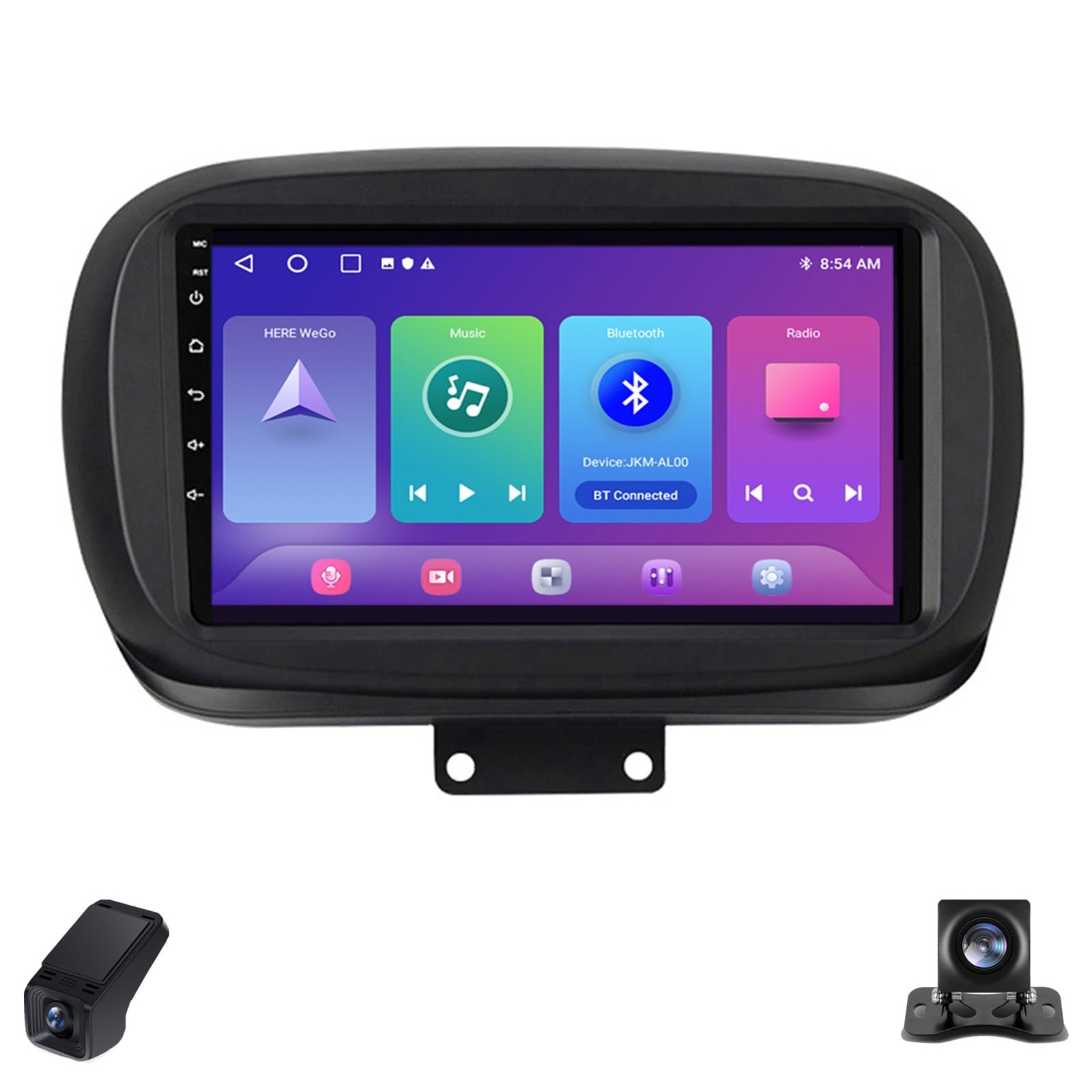 Radio Samochodowe Android Ekranem Dotykowym dla Fiat 500X 2014-2020 9-Inch Radio Samochodowe CarPlay/Android Auto/GPS/Bluetooth/WiFi/Radio FM/ADAS DVR/Kamera cofania/SWC(X2)