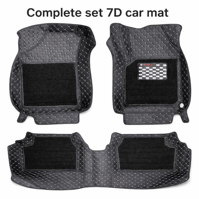 Image of 7D car mat Full Set for Tata Altroz (Model : 2020-2025) || Luxury Leather Double Car Floor Mat Complete Set || 100% Waterproof and Washable || Color : Black