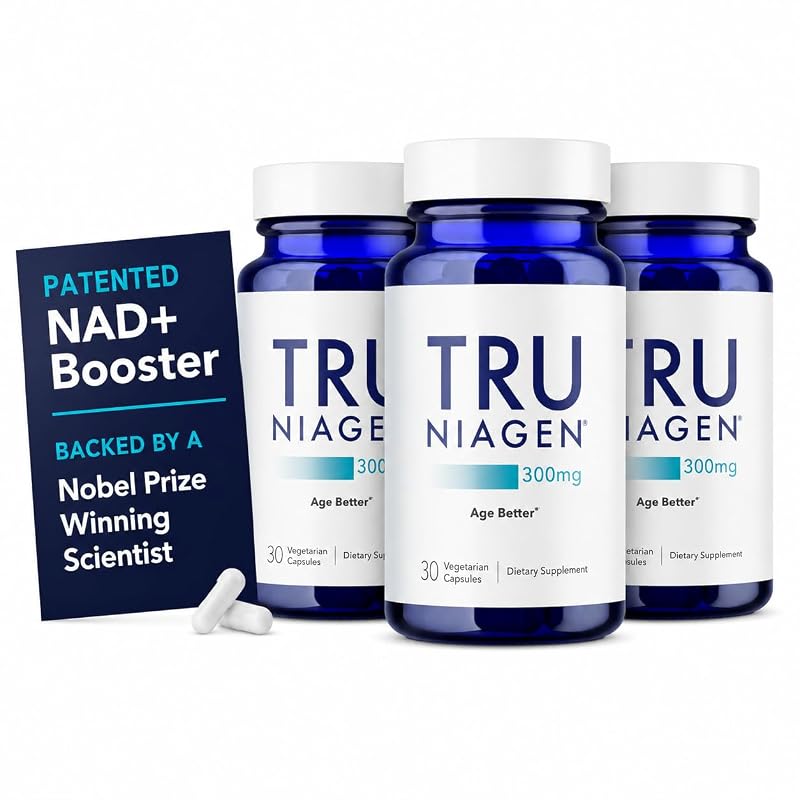 TRU NIAGEN Suplemento de vitamina B3 com ribosídeo de nicotinamida (NR) 300 mg, 3 frascos