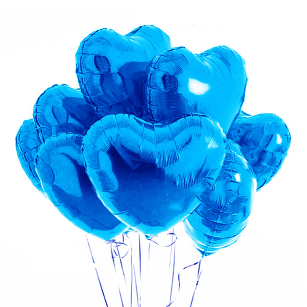 25 Stück Herz-Folienballons 18 Zoll (ca. 46 Cm) – Farbverlauf Blau, Für Helium Oder Luft, Perfekt Für Geburtstag & Valentinstag