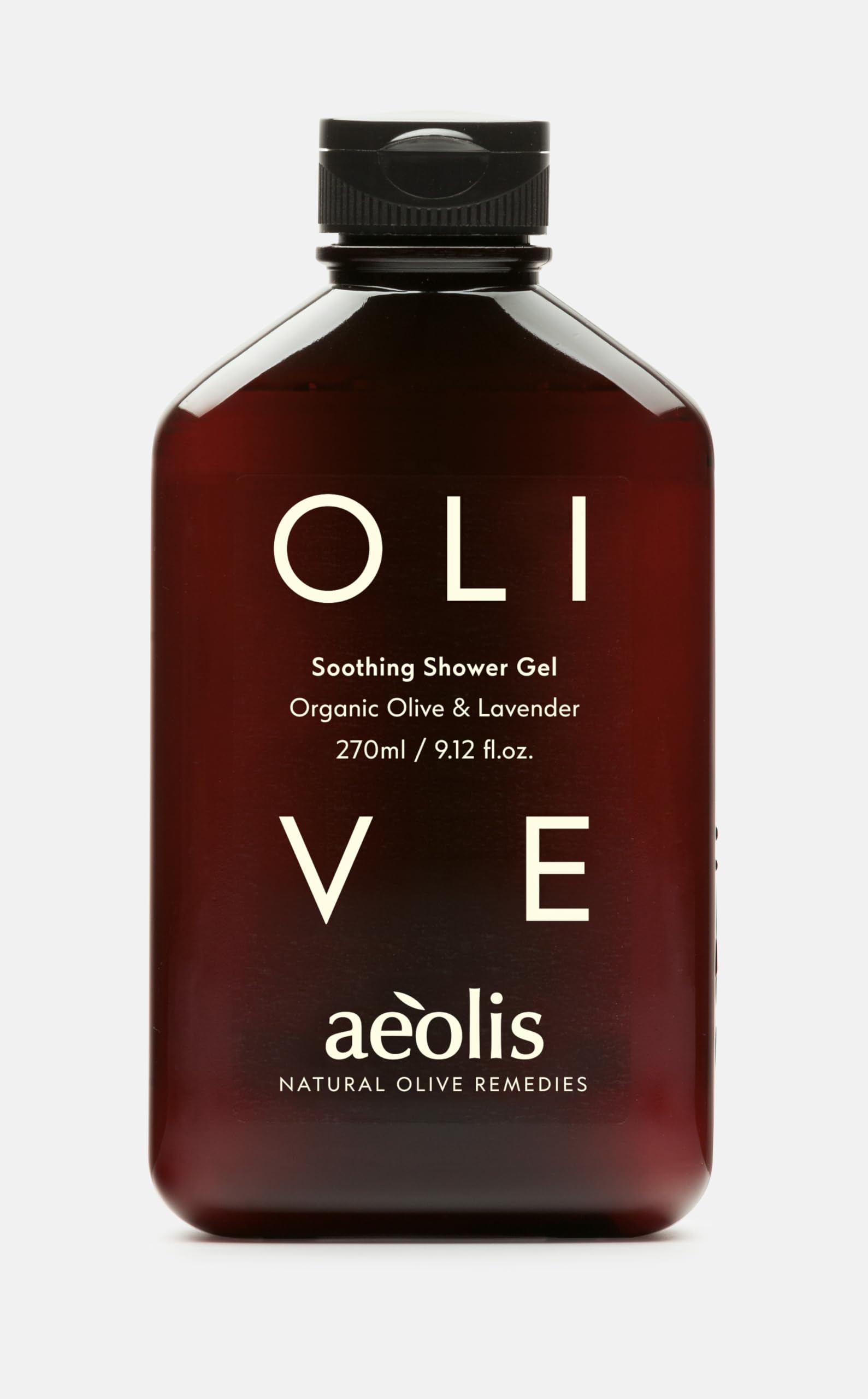 AEOLIS Refreshing Shower Gel with Organic Olive & Lavender– Greek Olive Oil Shower Gel for Men & Women – Clean Beauty Body Cleanser – Natural Skincare from Greece – Invigorating Body Care 9.12 Fl Oz