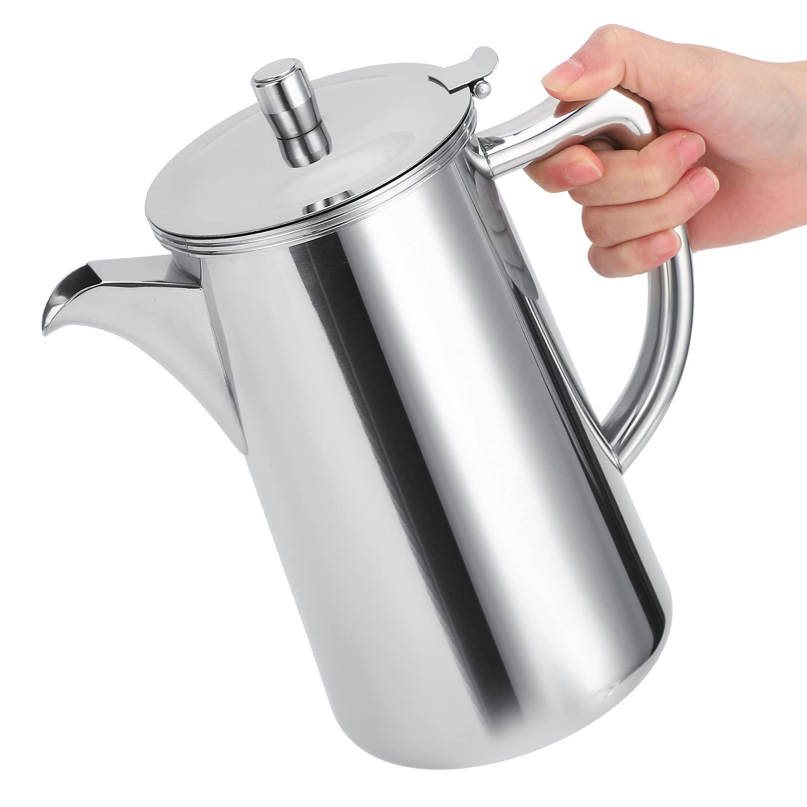 Generic Jarra de Agua, Jarra con de té de Tapa 2l Acero Inoxidable Hervidor de Agua Fría Botella de Multifuncional Tetera de café con para para el Restaurante café Jugo de