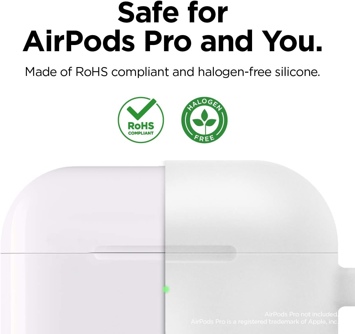 elago Original Case Compatible with Apple AirPods Pro Case - Protective Silicone Cover with Keychain, Precise Cutout, Supports Wireless Charging (Nightglow Blue)