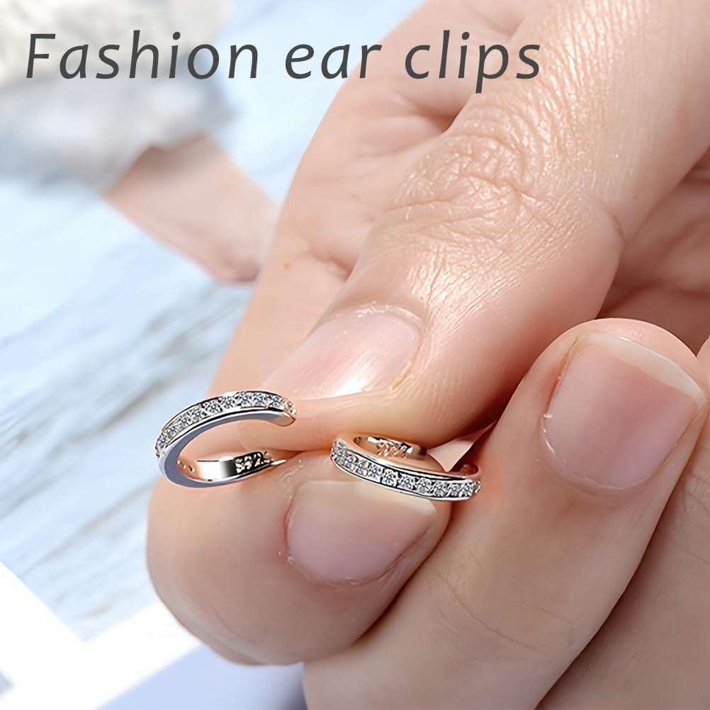 Fixura Ear Clips with Box, Ears Corrector Cuff, Alloy Non Pierced Clip on Cartilage Earring Adjustable Fake Earrings for Women Man