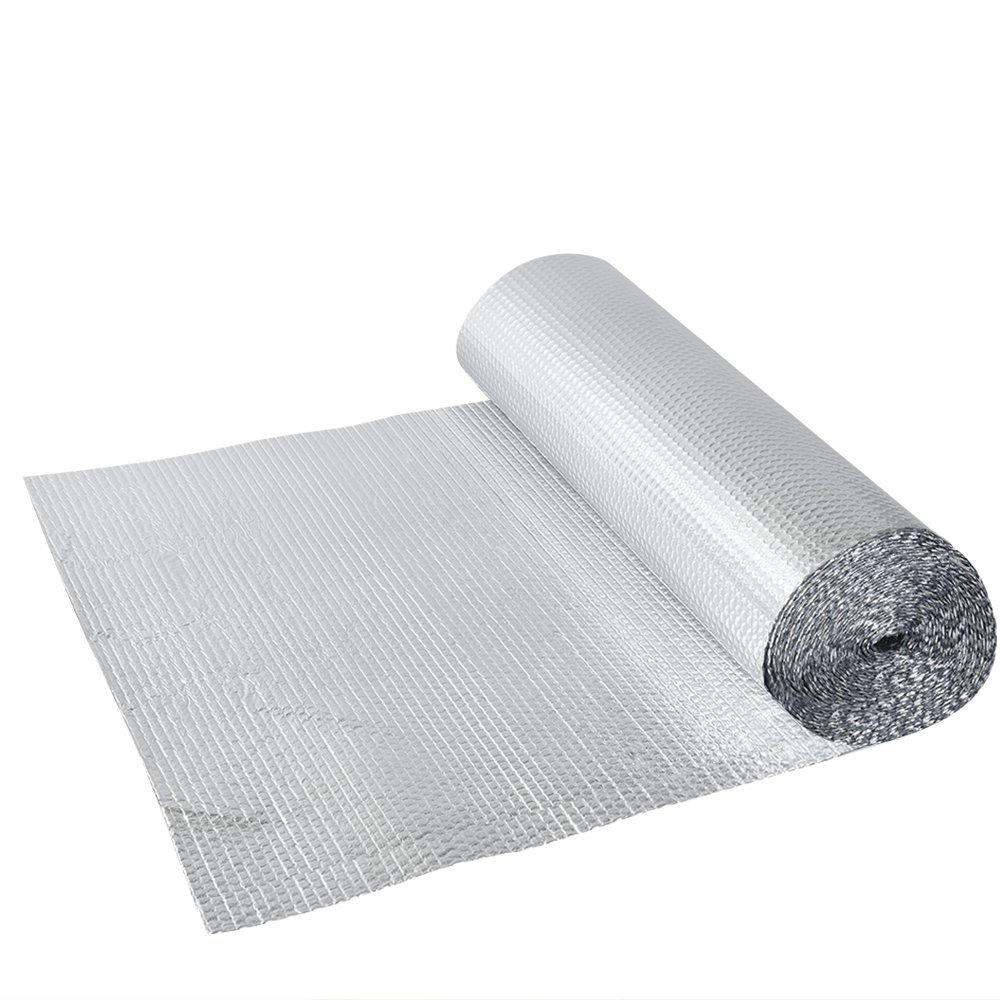 Britoniture 1.2m x 10m Double Aluminium Foil Bubble Insulation with Single Bubble Layer Floor Loft Wall Motorhome Boat Shed Silver