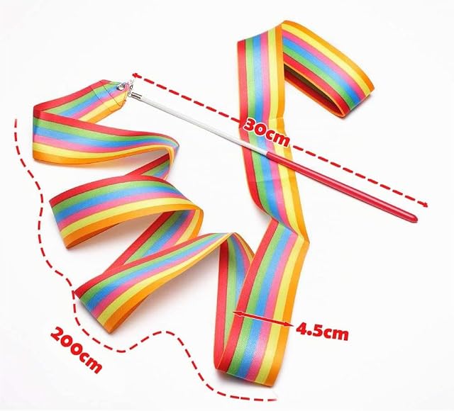 Foto 5 de 5 de Surplex 10pcs 2 Metros de Arte Gimnasia Cinta rítmica Twirling Baton Rod