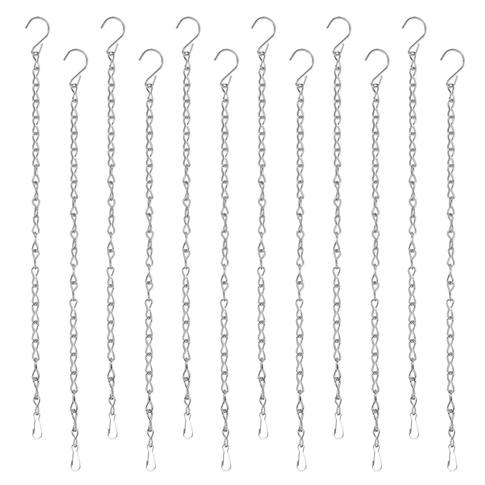 Chaîne de suspension 89 cm PATIKIL en lot de 12 pour panier suspendu argent
