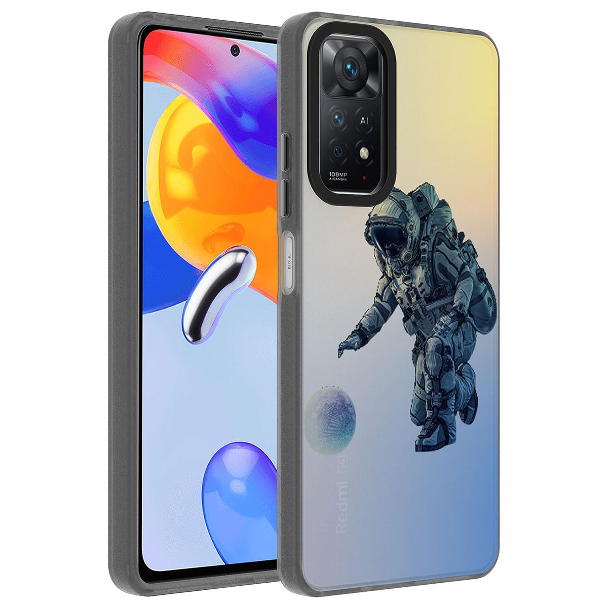 Zore Xioami ile uyumlu Redmi Note 11 Pro 5G Kılıf Desenli Dragon Sert Kapak Astronot
