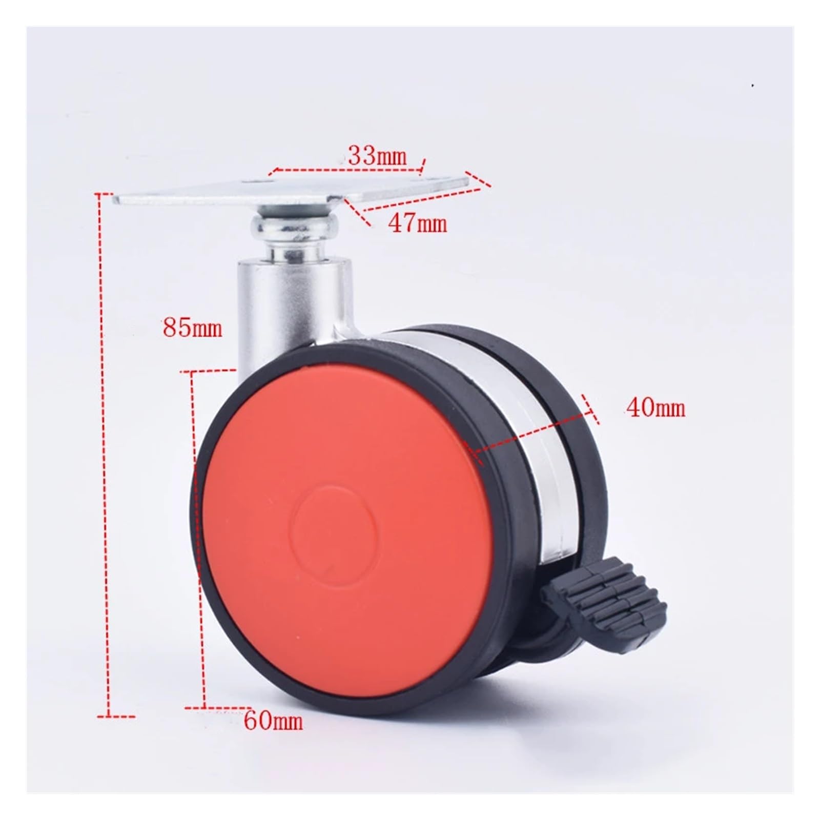 Mobile da letto piatto con tavolino ecologico da 2,5 pollici in confezione da 4 pezzi(Red)
