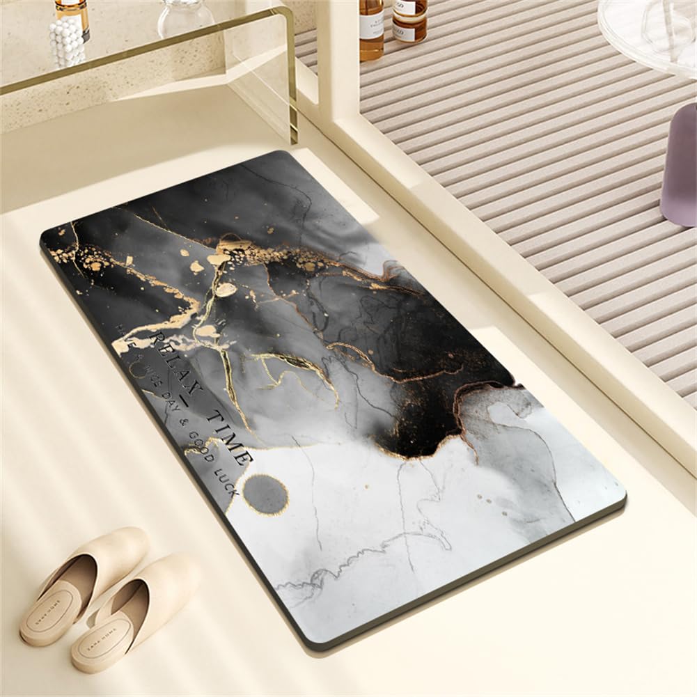 FooyhoBath Mat, Bath Mats, Stone Bath Mat Quick Dry, Bath Mats for Bathroom, Bath Mat Mats Non Slip, Super Absorbent Bath Mat, Baths Mats, Shower Mat Outside Shower, Bathroom Carpet, Classic 24x47in