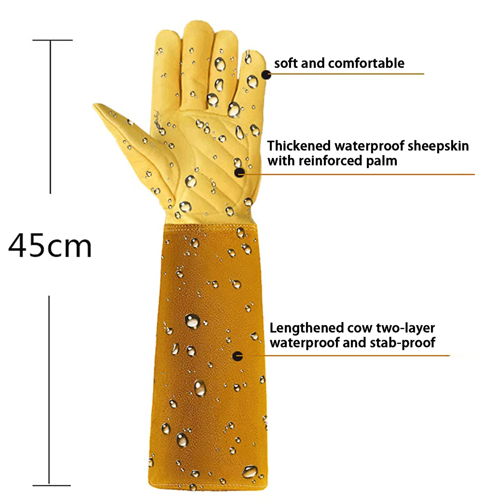 Lange Rindslederärmel Handschuhe Komfort Stichfest Arbeitshandschuhe Wasserdicht für Das Beschneiden Von Rosengärten Gartenhandschuhe Aus Leder Für Damen Und Herren