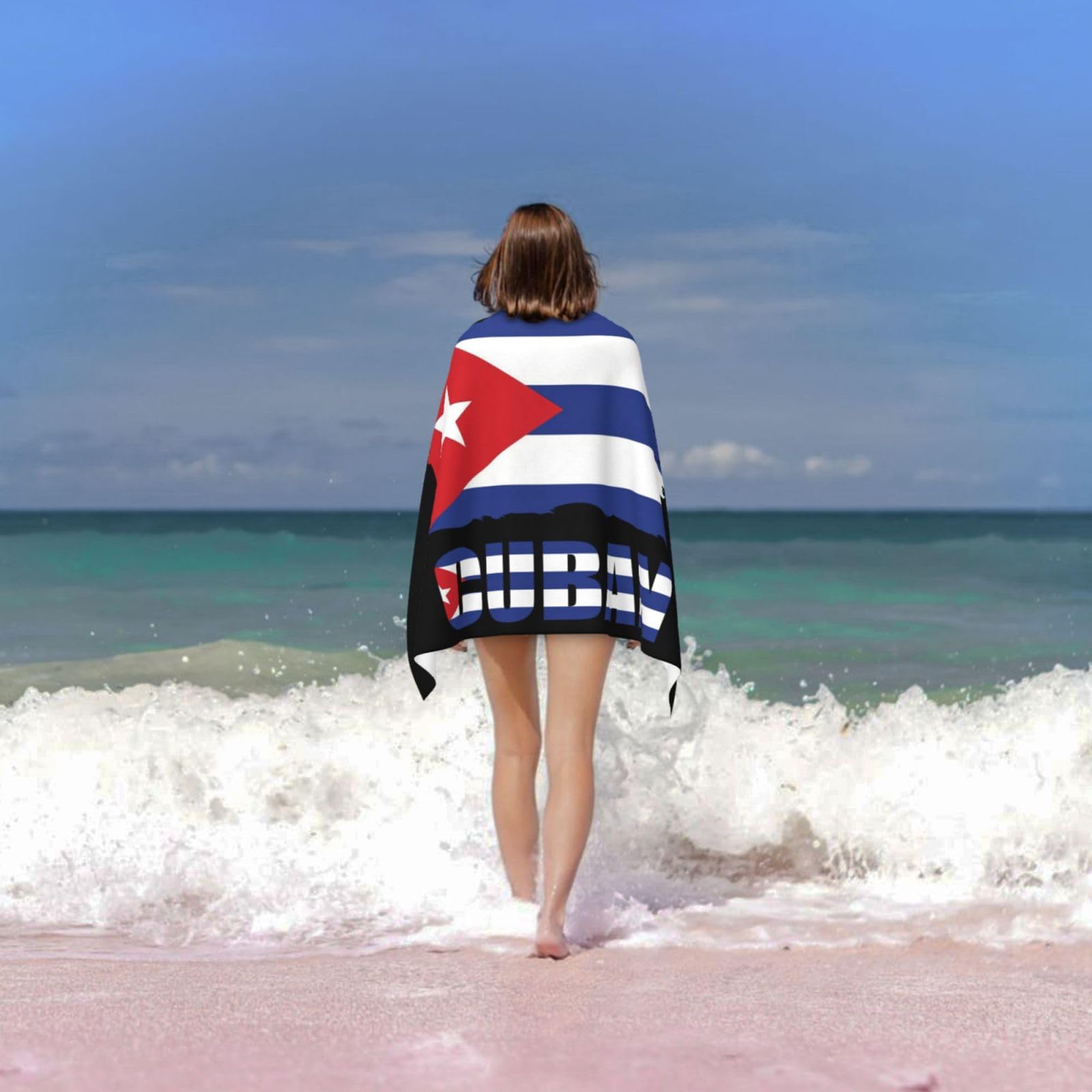 BIRDWEEL タオル　MADE IN USA Amazon.com: Beach Towel Oversized Cuba Cuban Flag Bath Towels