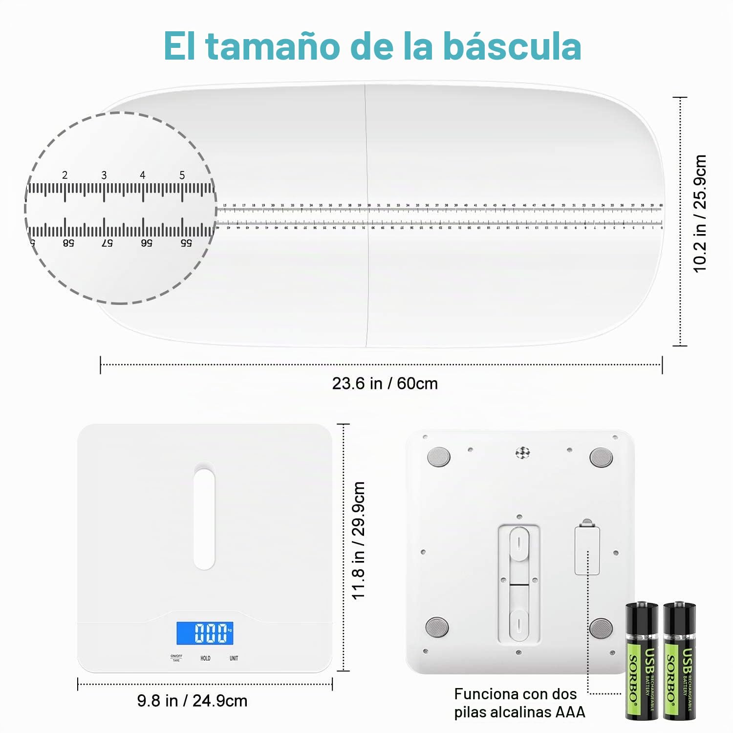 Escala Digital para Mascotas para medir Perro y Gato con 3 Modos de pesaje (kg/oz/LB), Capacidad de 220 Libras (lbs) con precisión de 0,35 onzas