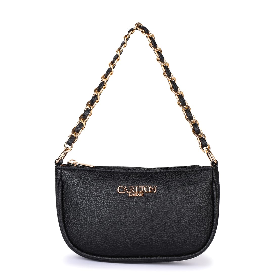 Carlton London Black Handbag with Gold Chain Strap. (B0DF2KC79H) Amazon Price History, Amazon Price Tracker