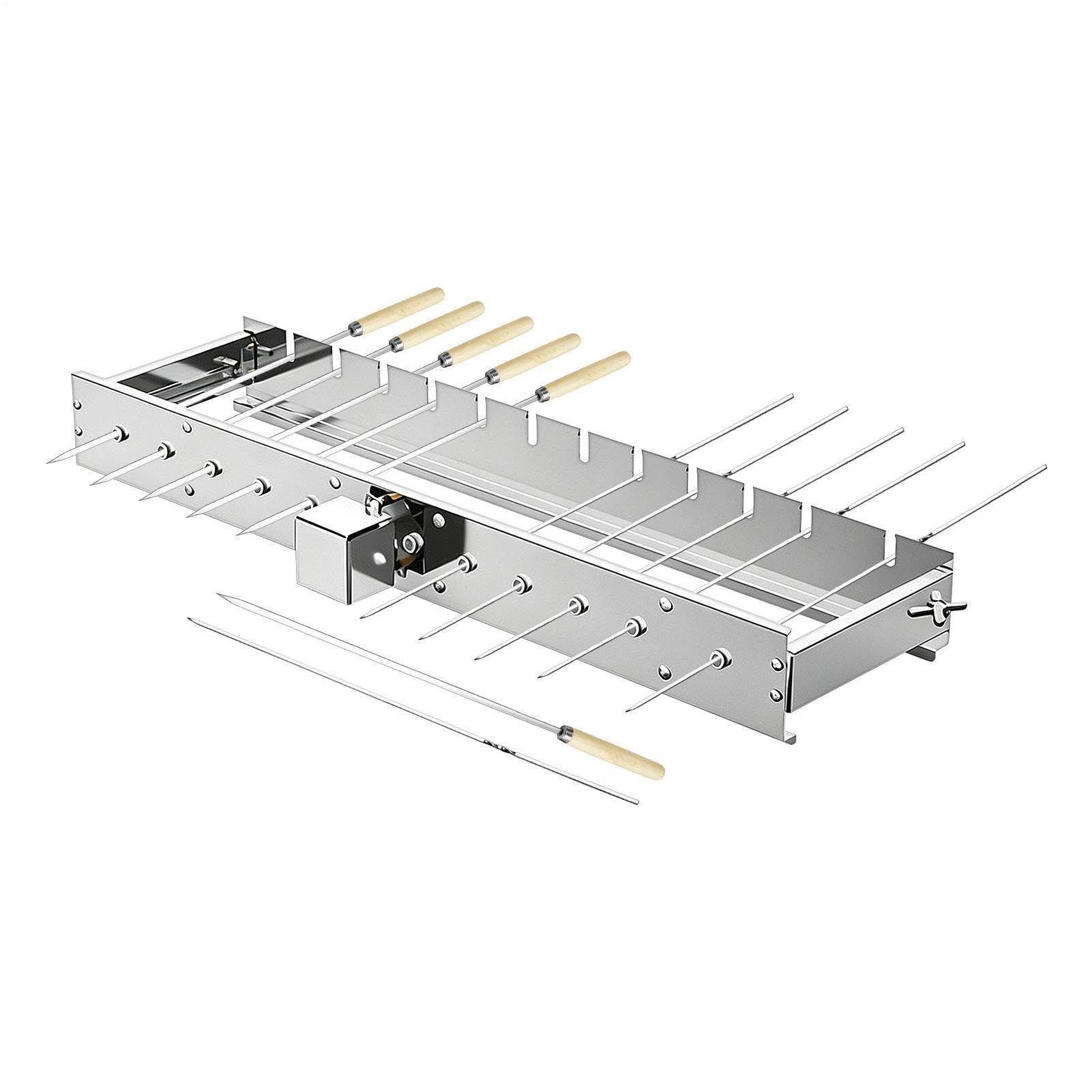 Pincho Giratorio Bandeja Volteadora Para Barbacoa Ancho Ajustable Con | Rejilla Giratoria de Asado Alimentada por USB Para Reuniones Familiares Vacaciones Barbacoa Camping Aire Libre