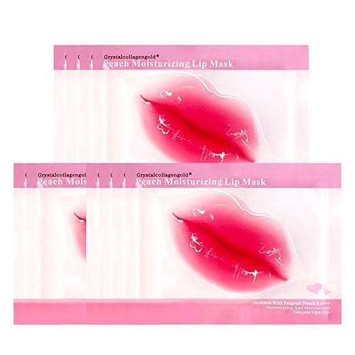 Reengull 30 máscaras de labios de colágeno rosa cristal para labios secos almohadillas de labios de gel hidratante de membrana ideal para labios