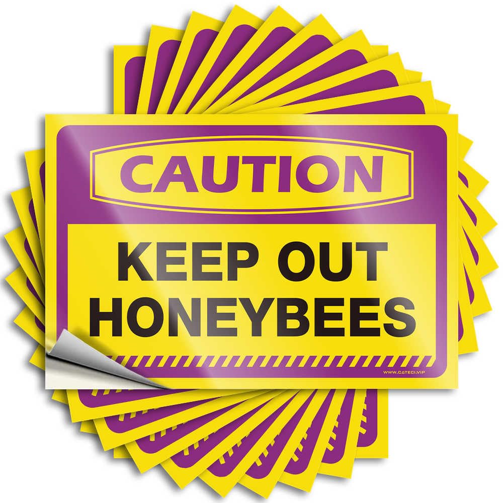 Caution Keep Out Honeybees Grunge Aesthetic - Decal Garage Waterproof Decal(12X18CM)