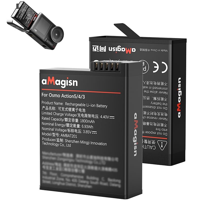 Coyktonty Battery Charger for Osmo Action 5 Pro Battery USB Charger, Compact Compact, Support PD3.0/PD2.0 Fast Charge,Charges 3 Batteries at The Same time (Charger+2 Battery)