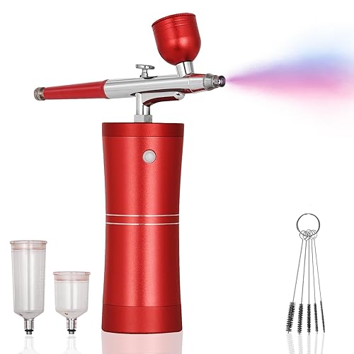 Kit de aerógrafo con compresor, juego de pistola de cepillo de aire inalámbrica portátil de 40 PSI para modelo, uñas, tatuaje, decoración de pasteles