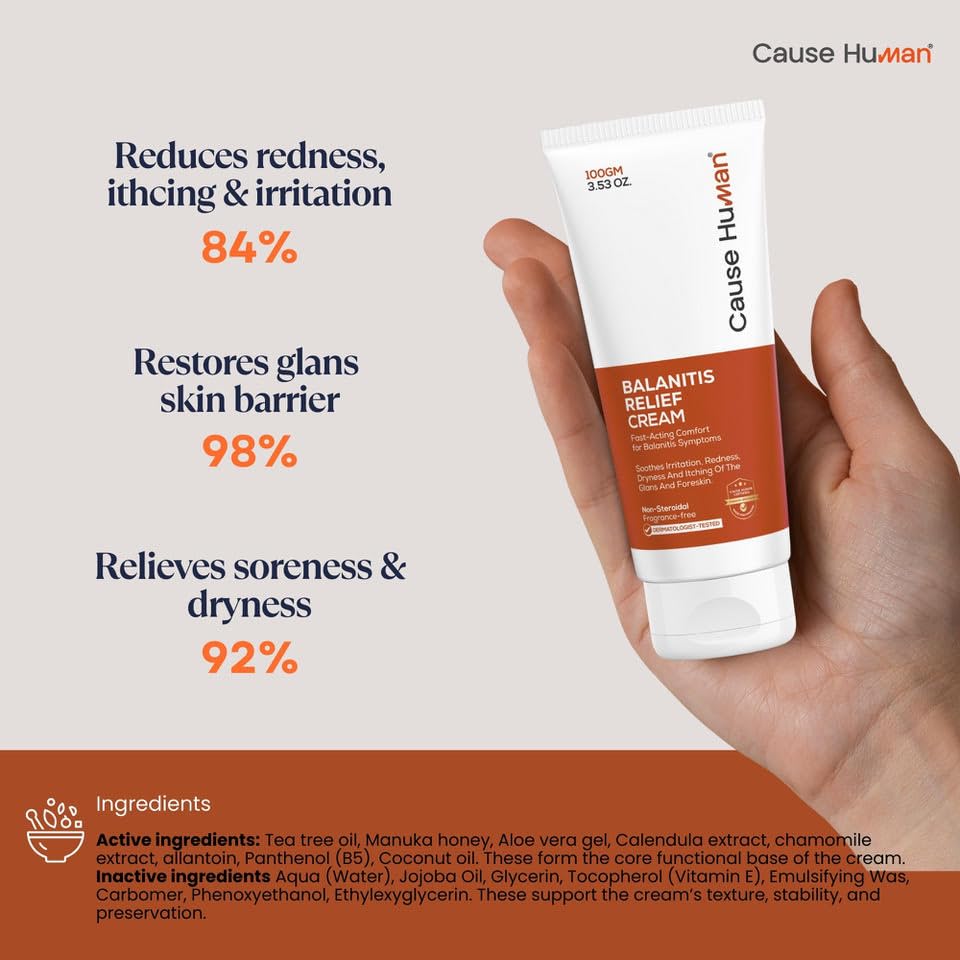 Amazon.com: Cause Human Balanitis Cleanse & Heal Combo  2-Step Kit for  Uncircumcised Men  Includes pH 5.5 Smegma Wash & Fast Acting Balanitis  Cream  Soothes Itching, Dryness & Foreskin Irritation :