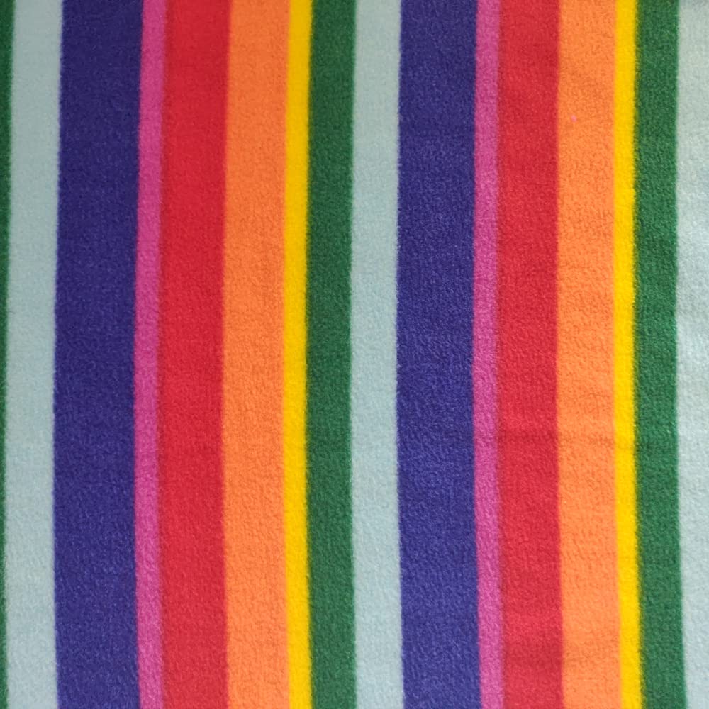 Printed Polar Fleece Fabric Material - Rainbow, 1Mtr 150cmx100cm