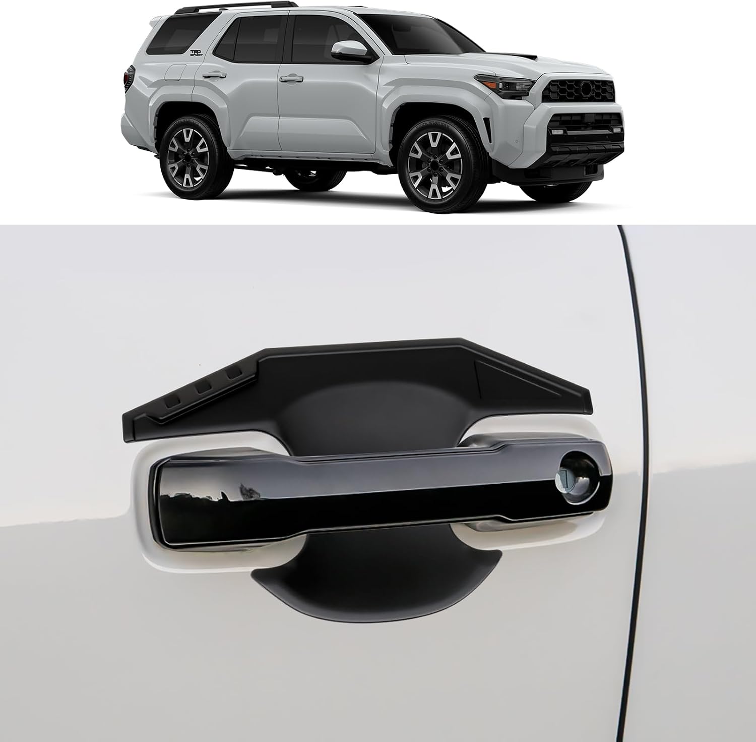 External Car Door Handles Decorative Sticker for 2024 2025 2026 Toyota 4runner & Tacoma External Upgrade and Modification Accessories (Exterior Handle A Style Mattet Black)