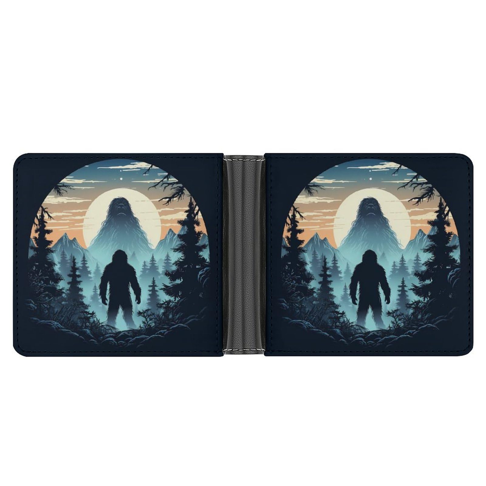 Sasquatch Bigfoot Bifold Wallet PU Leather Coin Purse Lightweight Credit Card Holder Wallet Money Clip