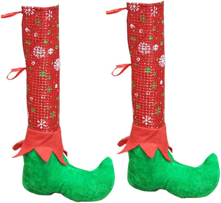 BESTOYARD Christmas Table Chair Leg Covers Socks Elf Elves