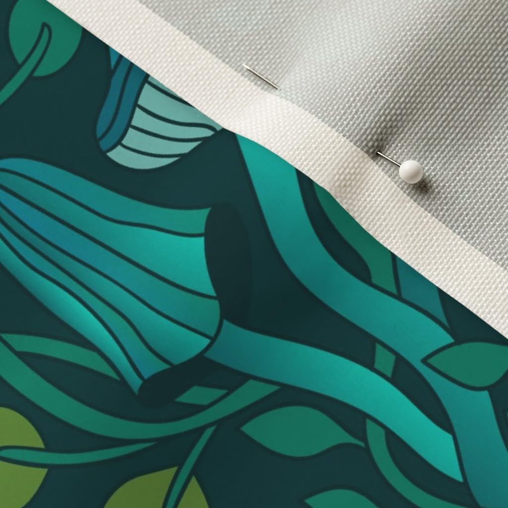 Spoonflower Fabric - Emerald Forest Fairy Woodland Creatures Green Nature Trees Crystals Printed on Upholstery Velvet Fabric Fat Quarter - Upholstery Home Decor Bottomweight Apparel