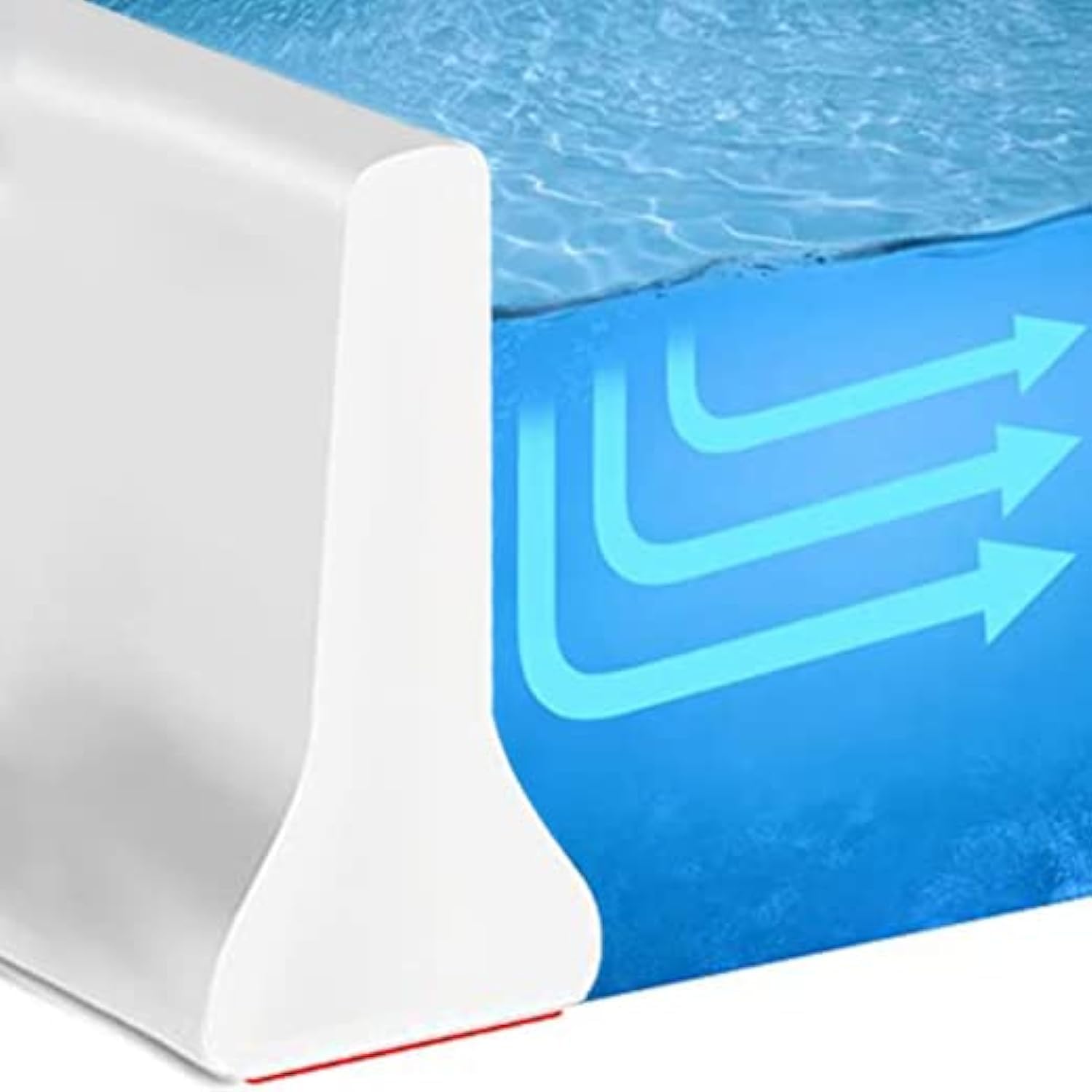 BLYPHOO Water Dam Shower Barrier Threshold Water Stopper: Self-Adhesive Bathroom Water Stopper, Collapsible Silicone Water Retaining Strip, Premium Water Barrier for Bathroom Kitchen Floor (White-1M)