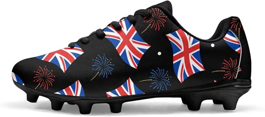Mens Soccer Cleats Lightweight Firm Ground Football Boots Youth Outdoor Training and Matches Non Slip Spikes Soccer Shoes Size 6.5-12 Black Sole