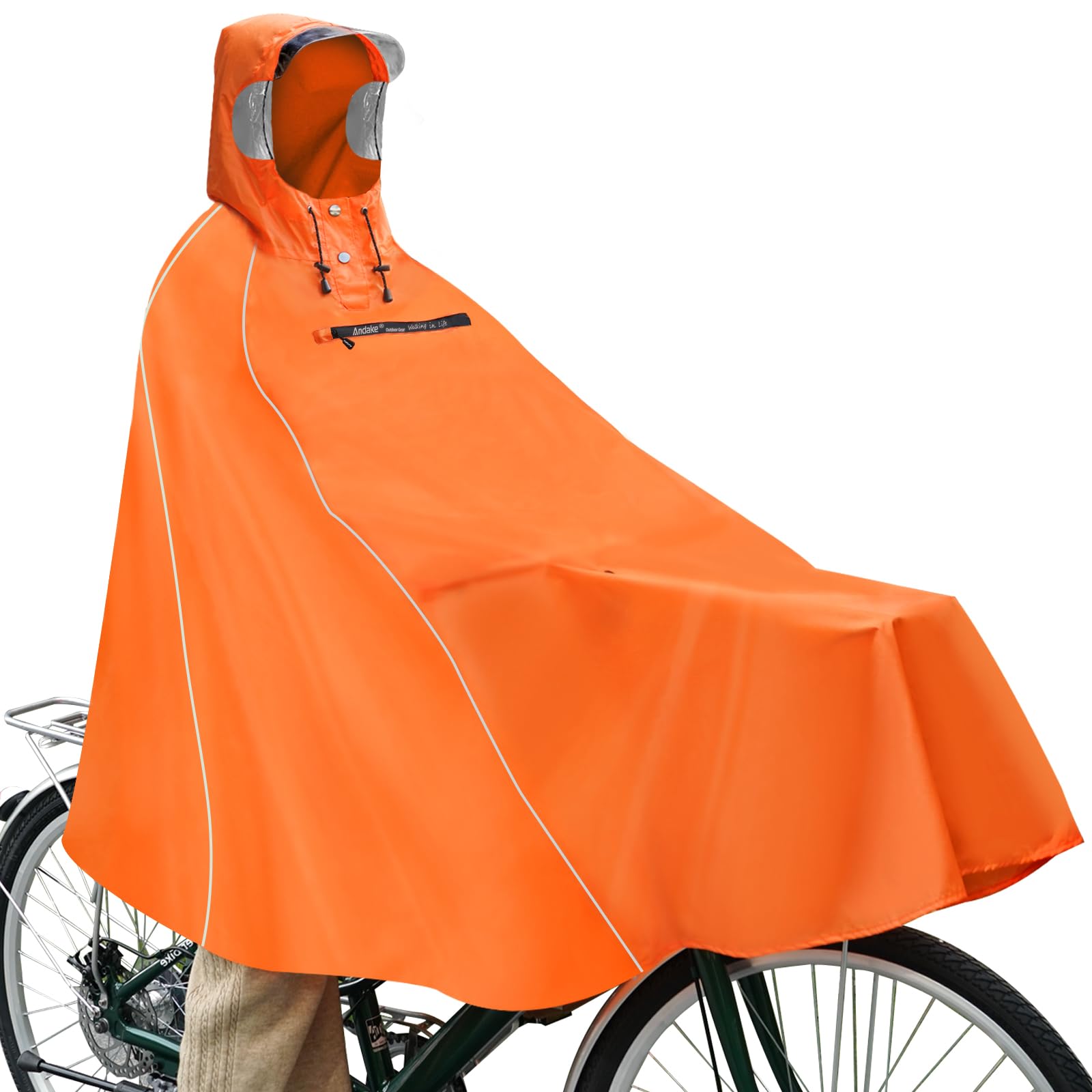 Andake Poncho Antipioggia Bicicletta per Uomo e Donna, Impermeabile Ciclismo Pioggia Poncho