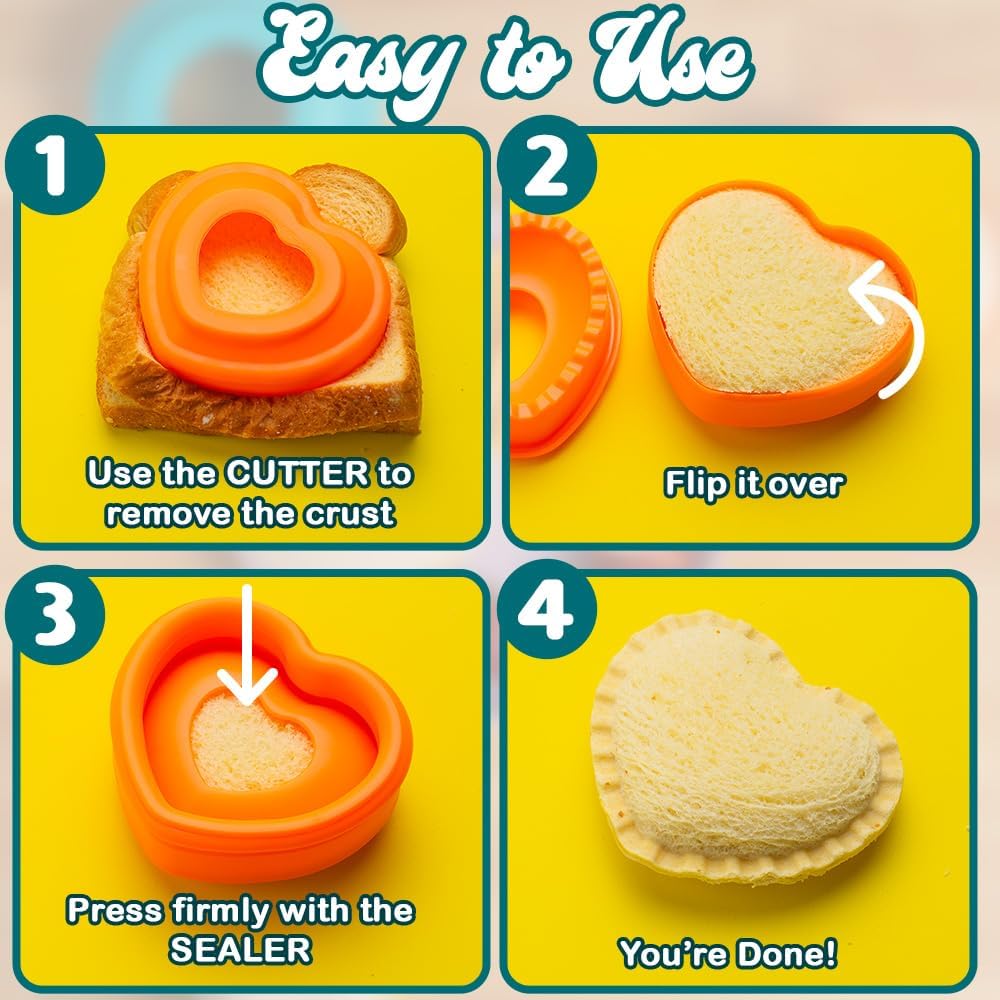 Sandwich Cutter and Sealer (Heart) - Crustless Sandwich Maker image 2