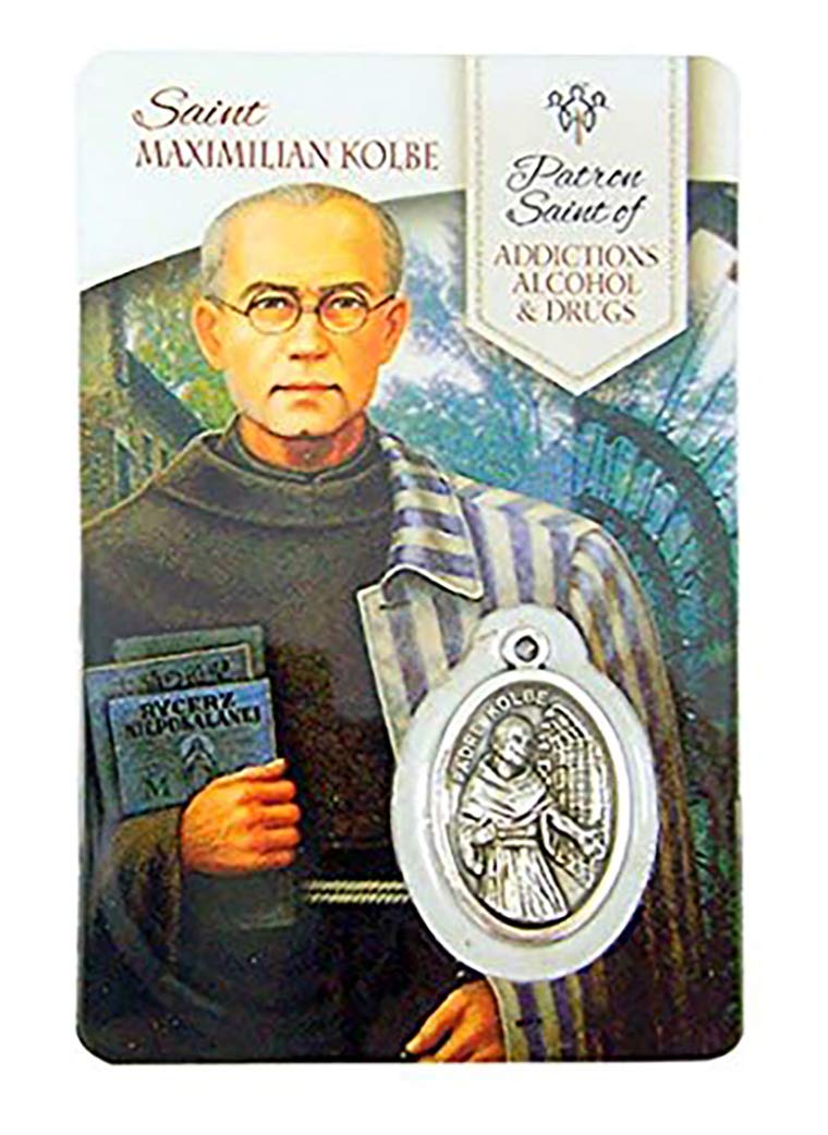 Saint John Of God Medal & Prayer Card Set - 1 Inch Oxidized Pendant, Patron Saint Of Heart Disease - View #9