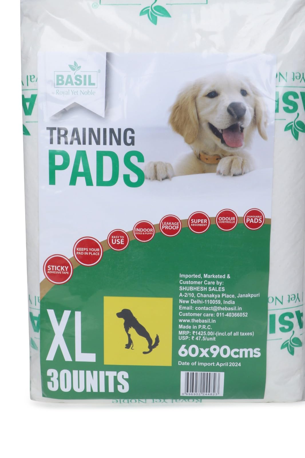 PetDog Puppy | Basil Training Pads for Dogs | (New) XL 30 Pieces | 60x90 CM | Super Absorbent Leak Proof | Toilet Trainer Pads | Poop Mats (Pack of 6) (B0D5JTXD55) Amazon Price History, Amazon Price Tracker