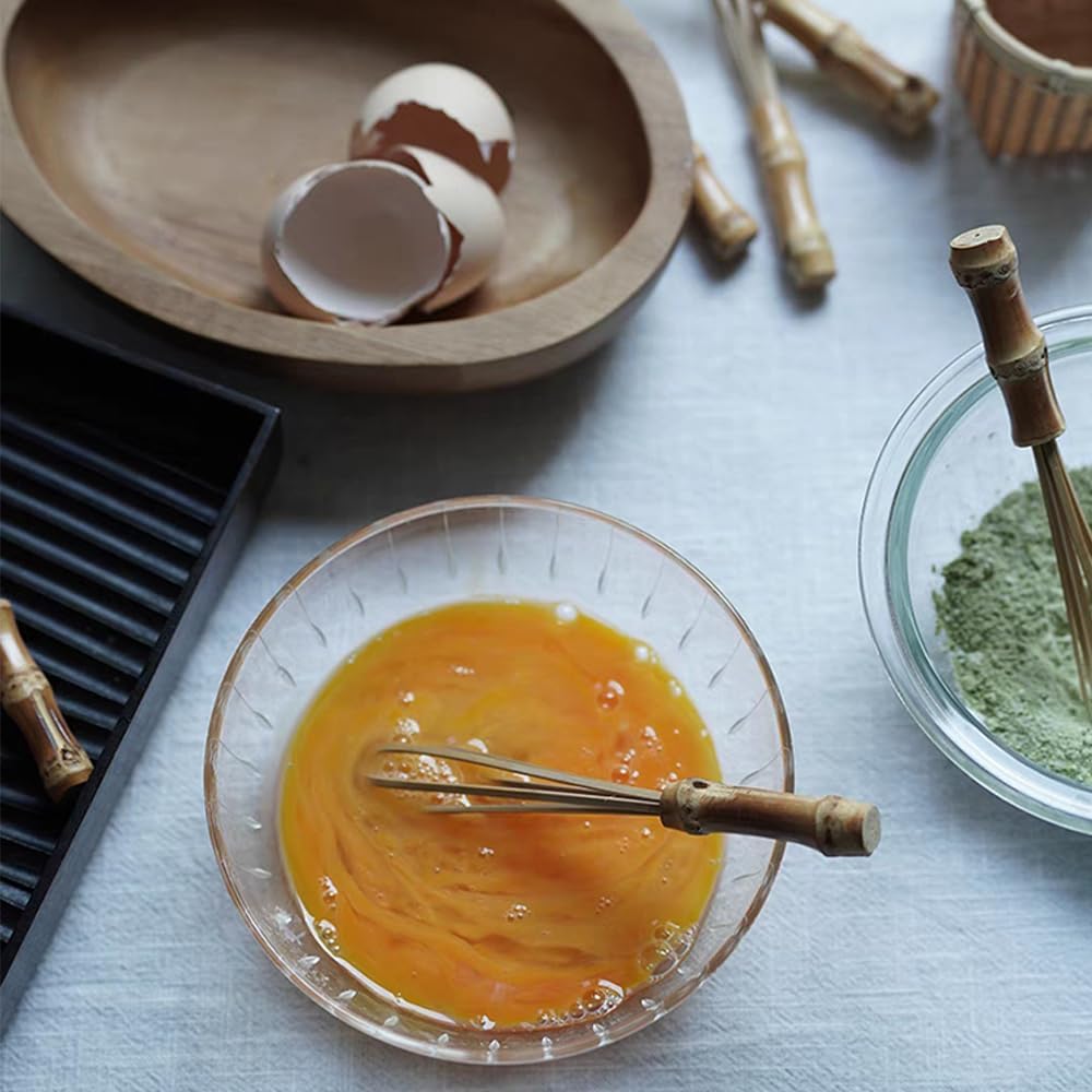 Handmade Wooden Whisks for Cooking - 5.7In Natural Bamboo Whisk, Mini Whisk for Whisking, Beating, Blending, Frothing & Stirring (5.7 Inches) - Image 3