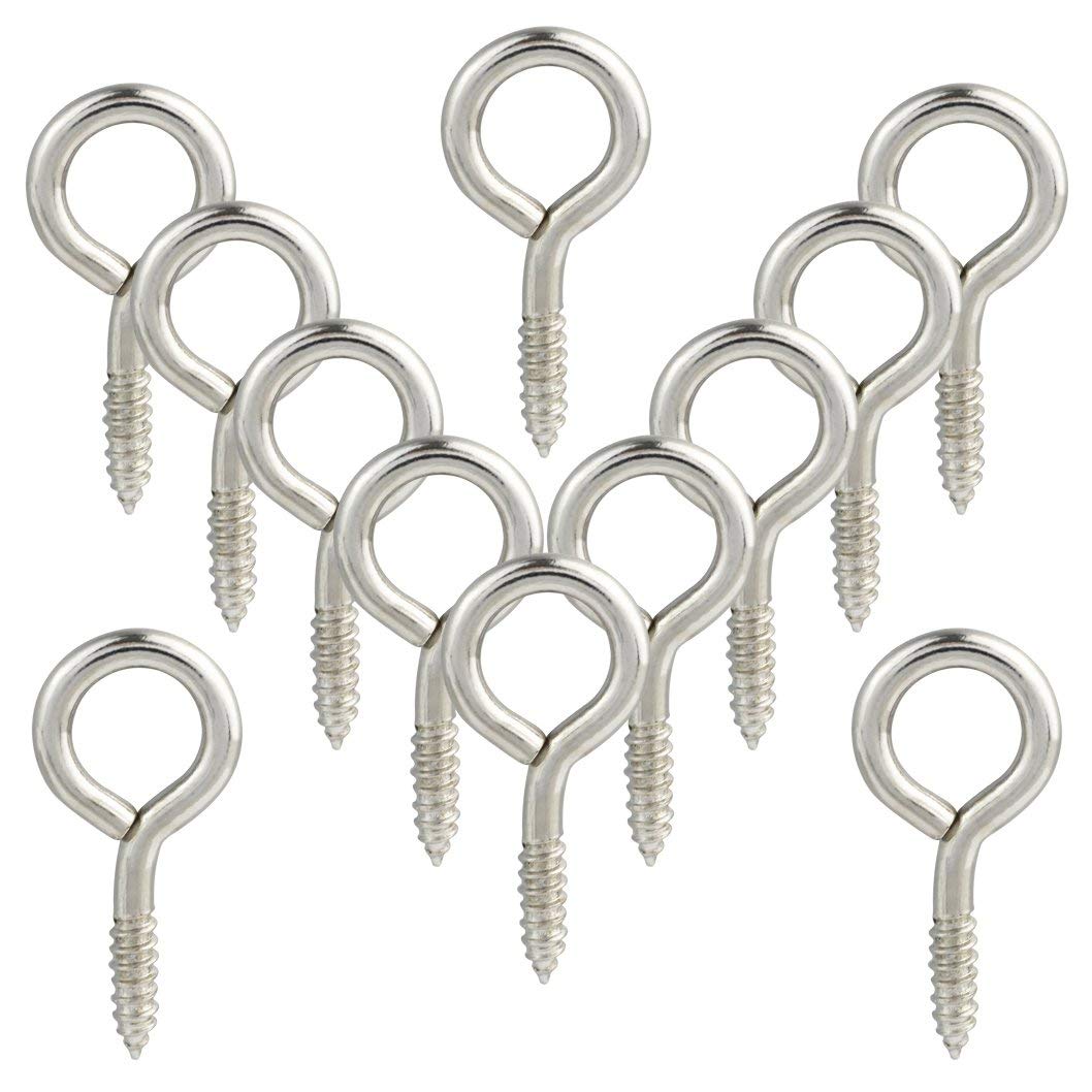 DIY Crafts Pack of 20 Pcs, Small Screw Eyes, 1 inch Small Screw Eyes Metal Eye Screw Hooks Self Tapping Screws H(Pack of 20 Pcs, Small Screw Eyes) 2