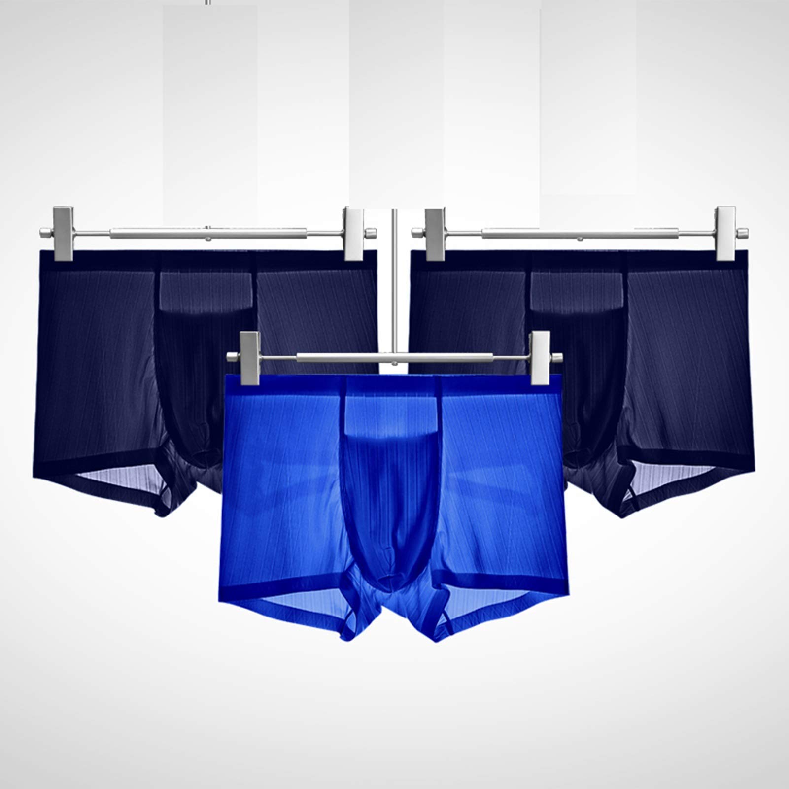 Bielizna męska lód jedwab modal cienkie bokserki bezszwowe linia boczna, nie blaknie w podróży razem, sporty na świeżym powietrzu kolarstwo L-3XL (3 opakowania) (kolor: B, rozmiar: L)