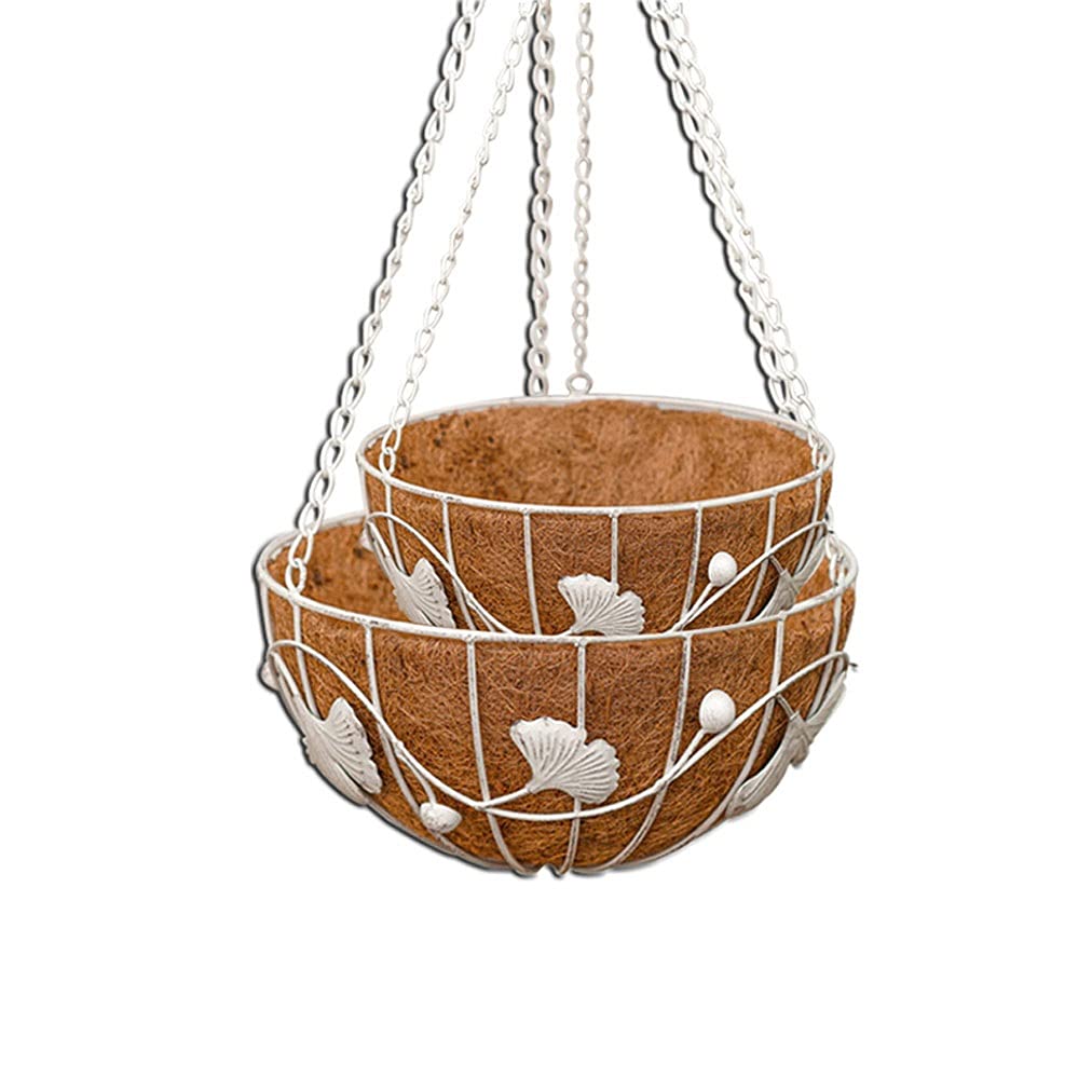 Muurplanter Rieten hangende mand, rotan geweven hangende bloempotten, rustieke handgemaakte hangende opbergmand voor planten Huistuin door wanddecoratie-natuurlijk groot 32x32cm (13x13inch