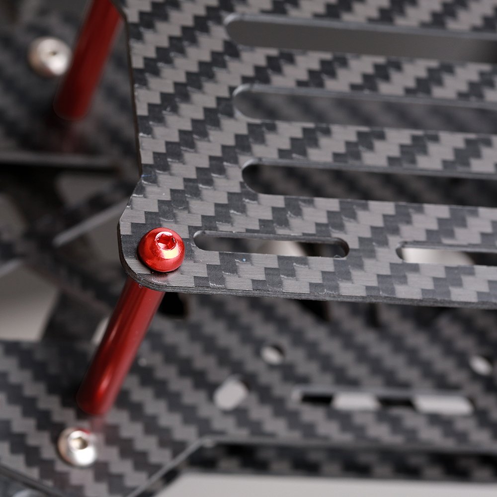 ZSJ Enhanced M3 Aluminum 7075 Alloy Screw M3X5mm Multicolor Button Socket Head Aluminum Bolt for FPV Frame 50pcs/Pack (Red)