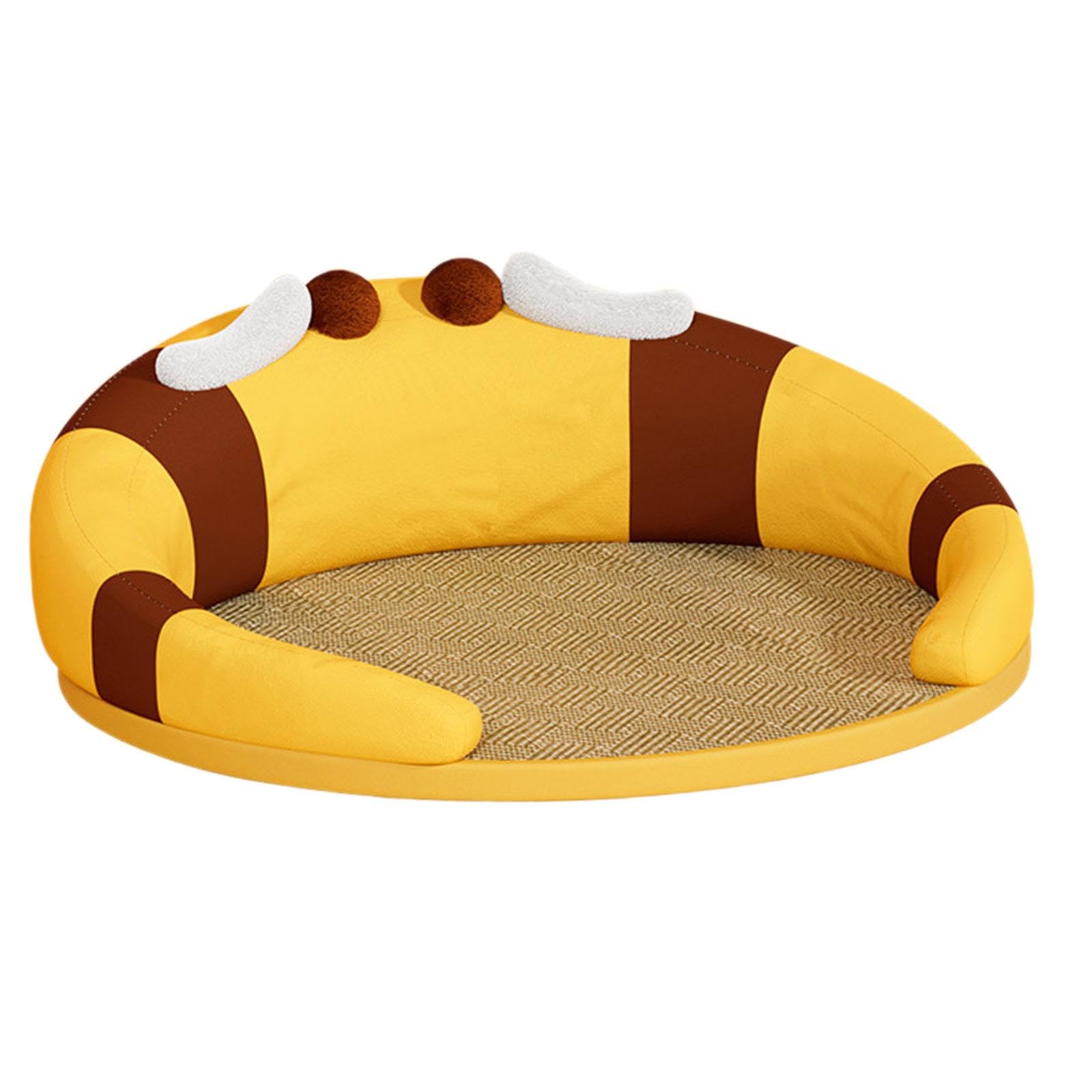 Tapis rafraîchissant pour chien en rotin tressé et tissu éponge abeille